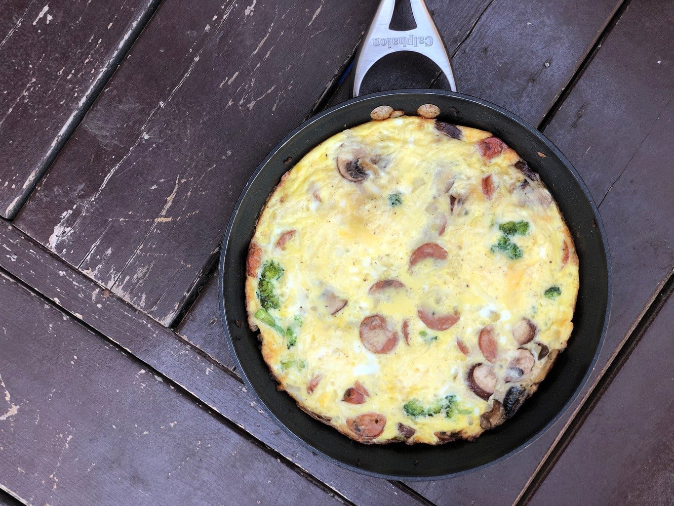 catchall frittata with veggies and meat