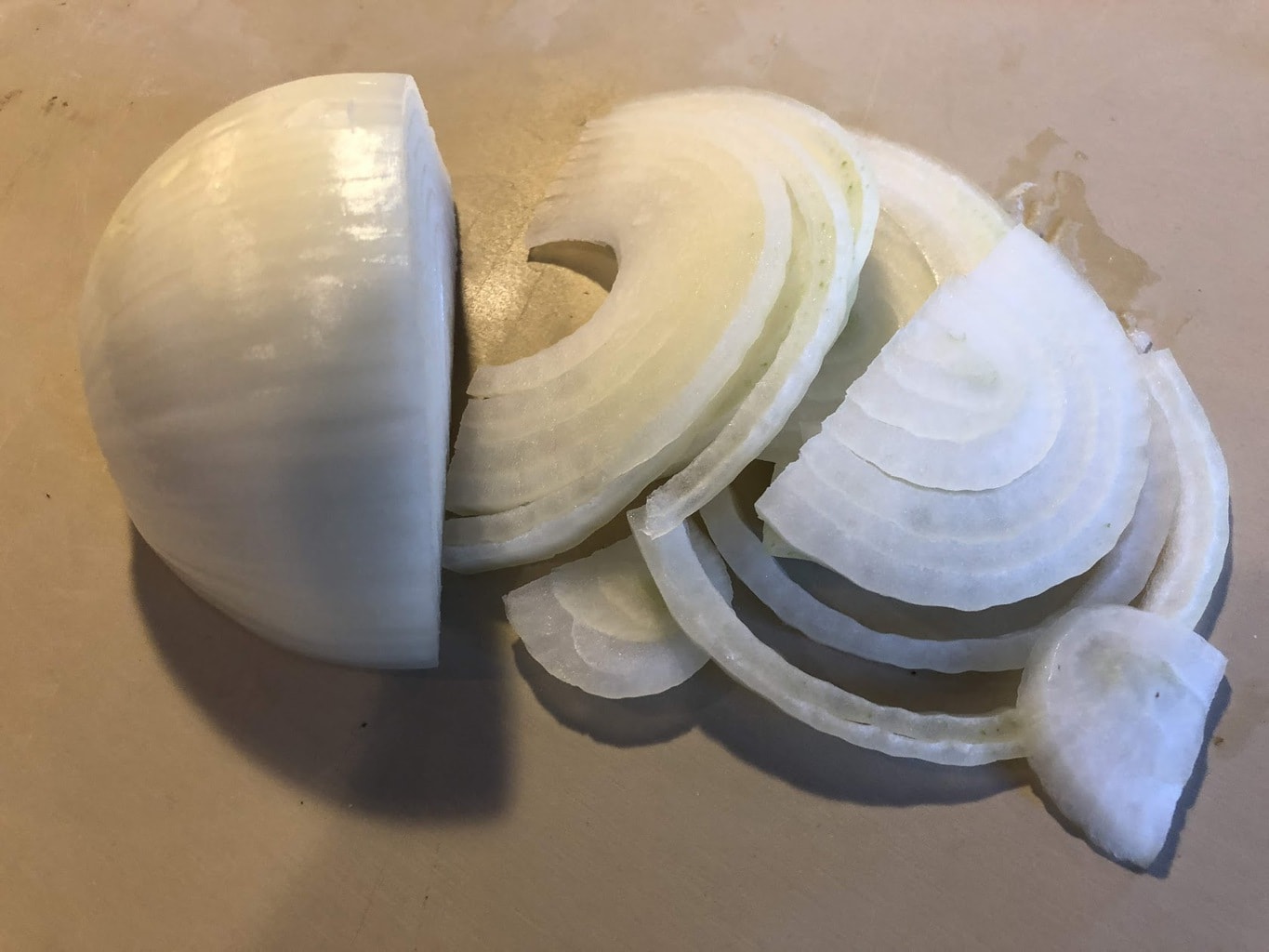 sliced onion for potato skillet