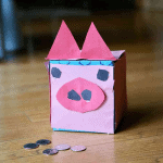 tissue box piggy bank with quarters