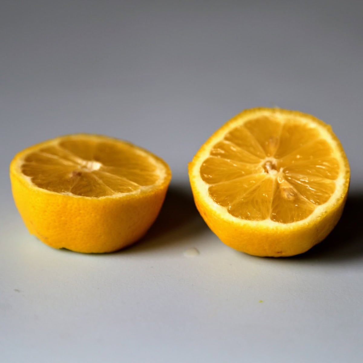 Lemon sliced in half. 