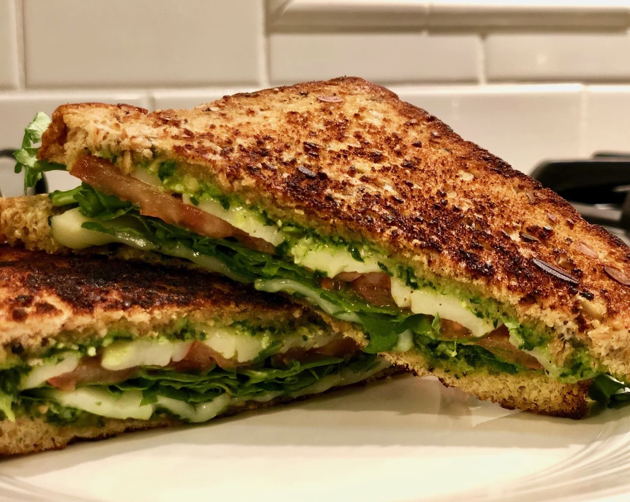 Creamy Tomato, Pesto & Mozarella Panini