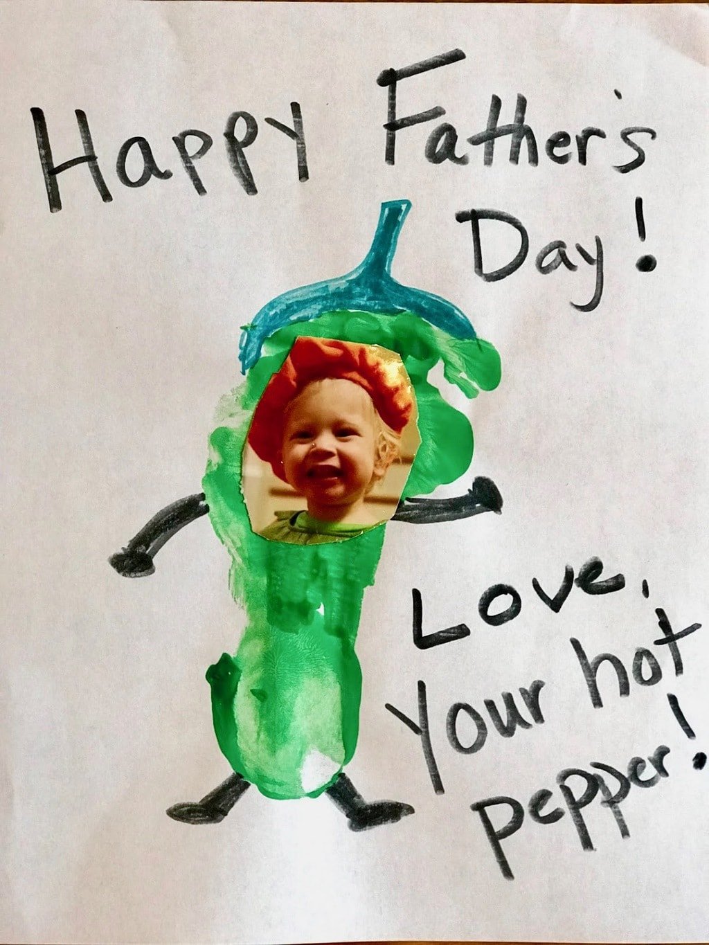Father's Day Footprint craft of poblano pepper