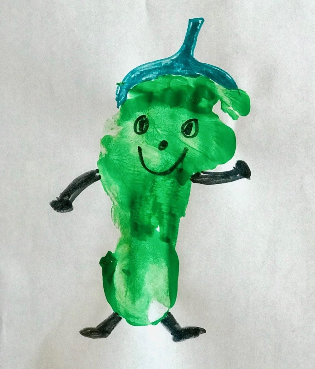 Green footprint of poblano pepper