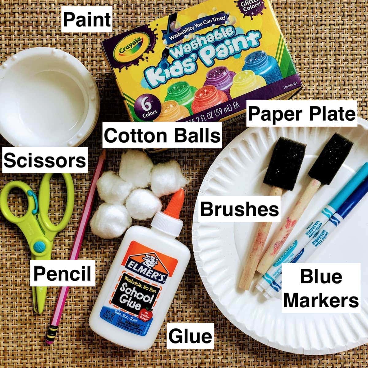 supplies for paper plate sea shell craft