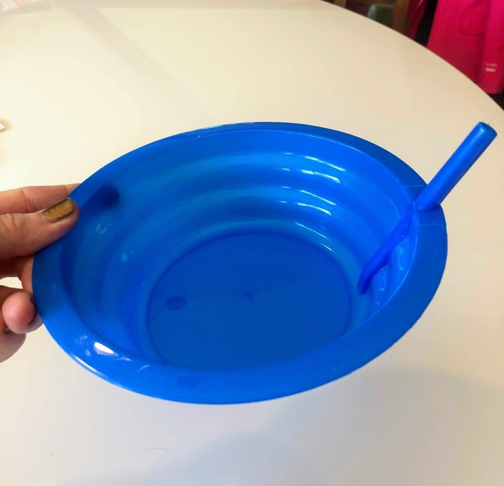 blue straw bowl for kids