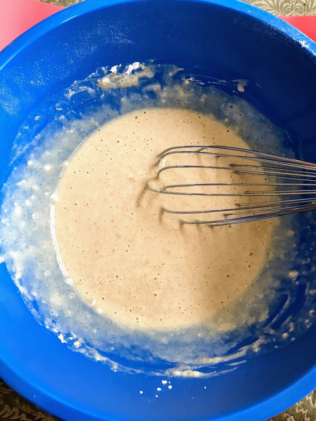 mixing pancake batter