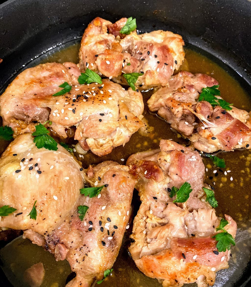 Easy Honey Garlic Chicken Thighs Delicious Healthy Platein28