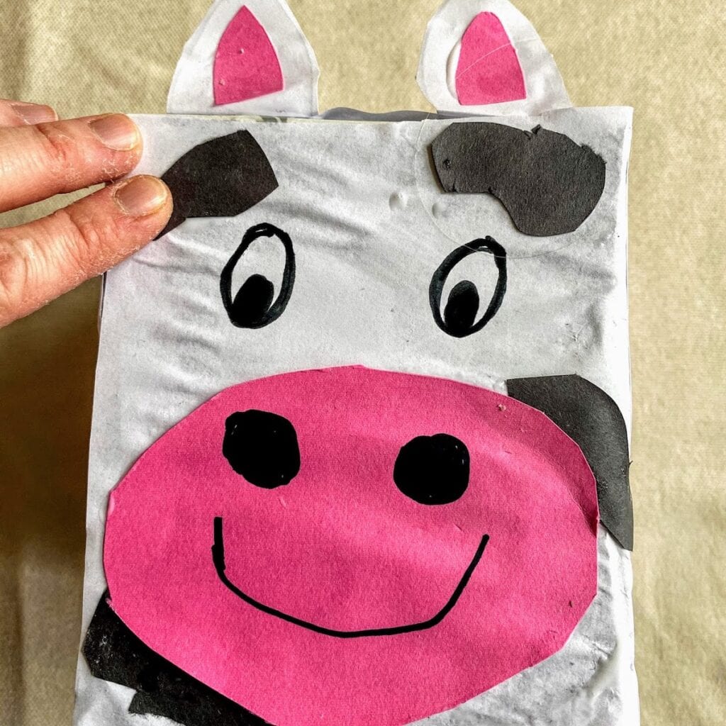 cow piggy bank's face