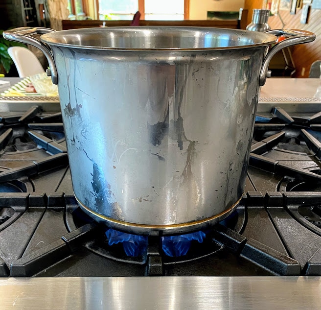 large pot of water on stovetop