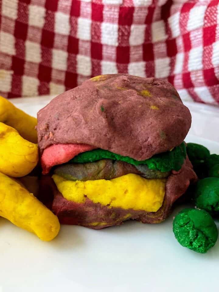 burger made from playdough