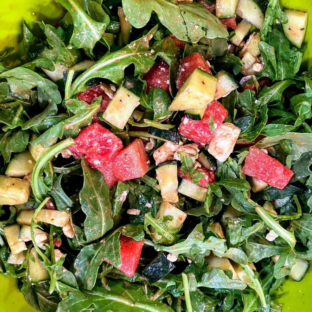 watermelon feta and chicken salad