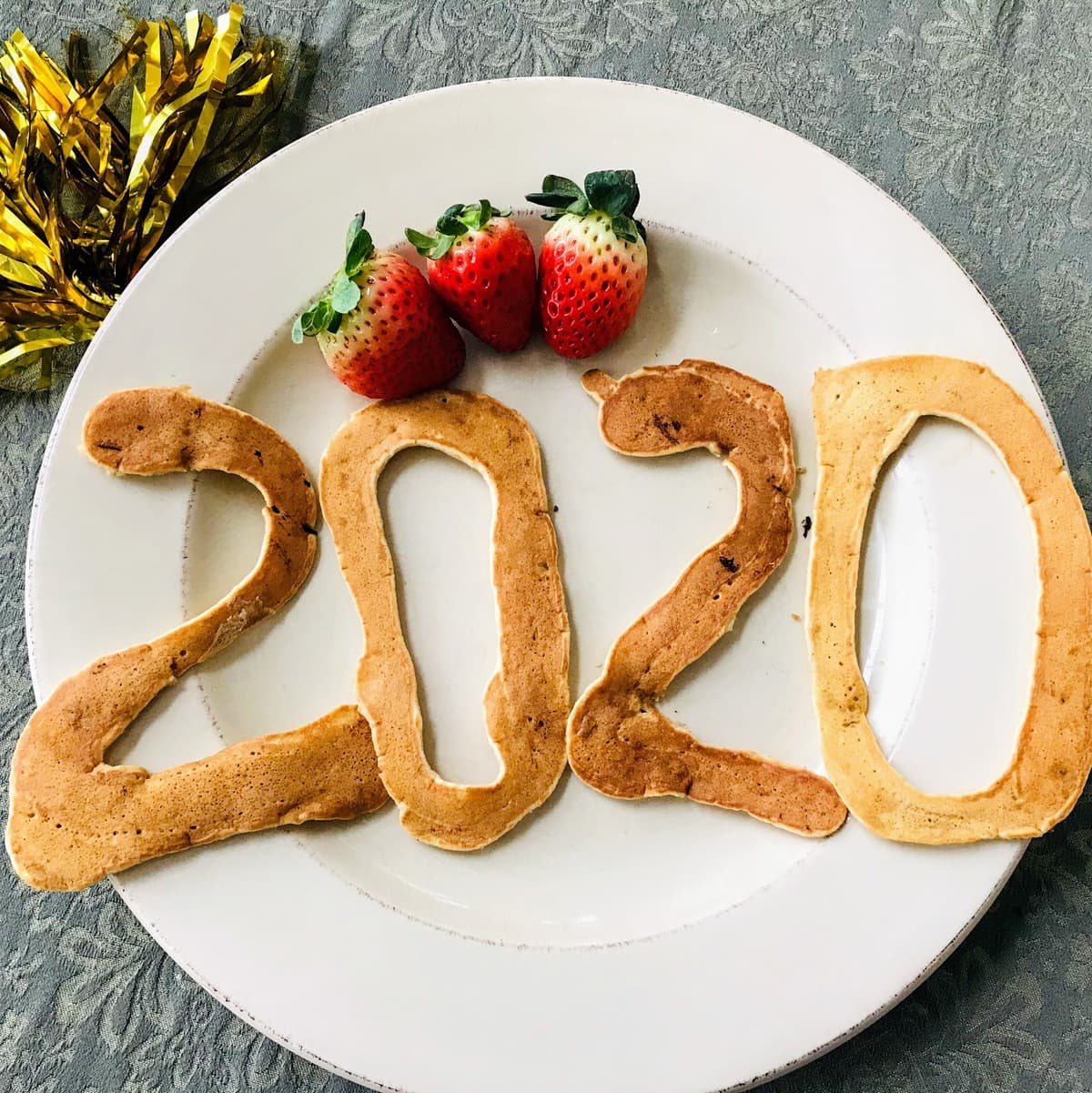 pancakes formed into number 2020