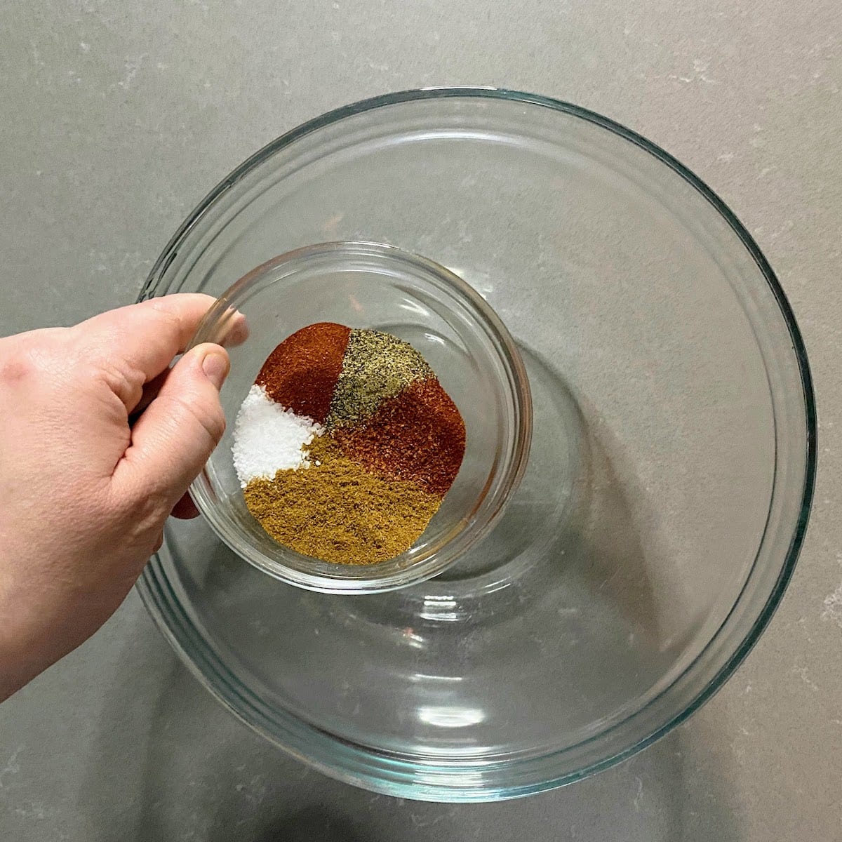 small bowl of five different spices