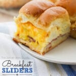 egg ham cheese slider on plate