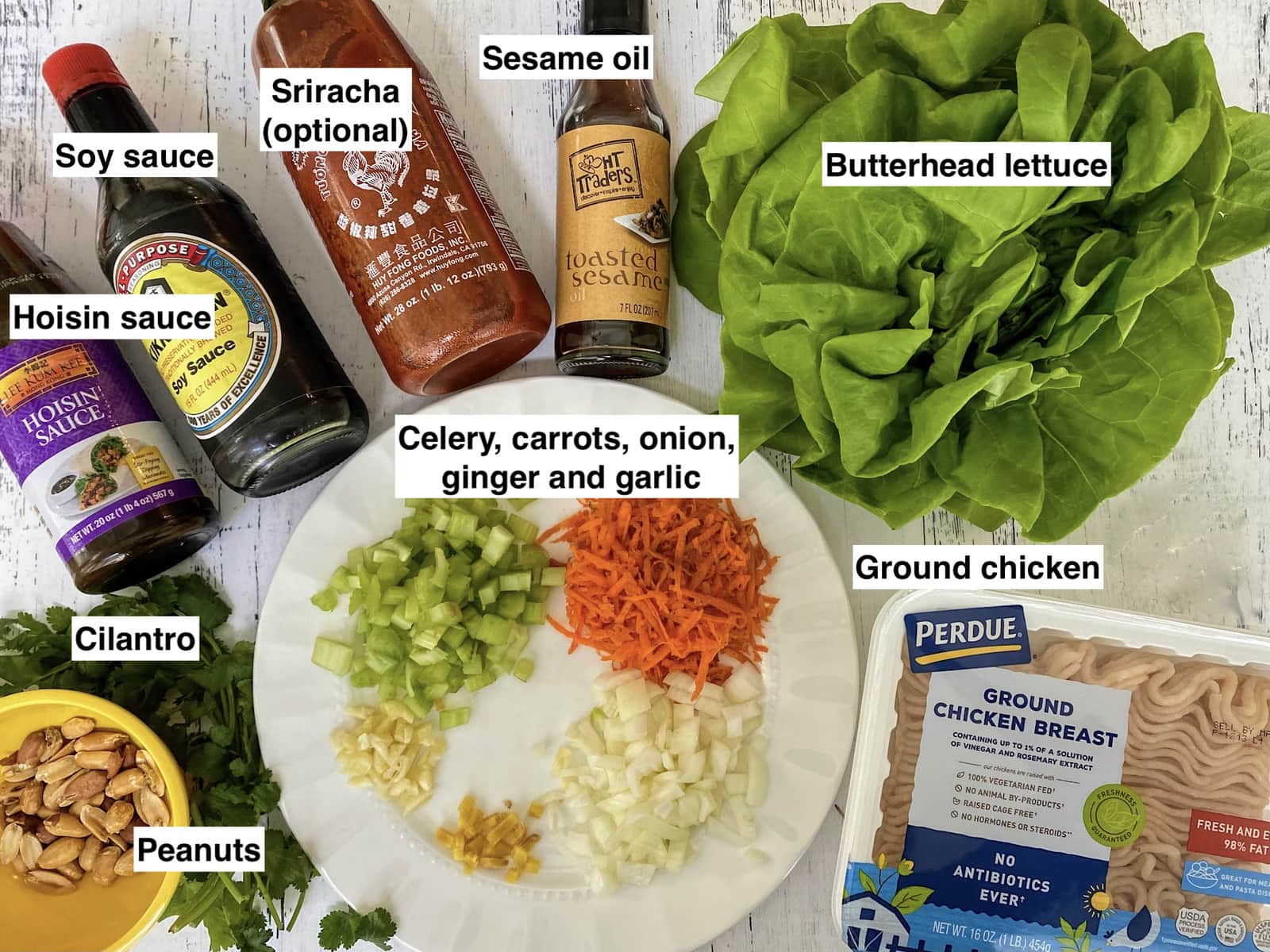 ingredients for lettuce wraps