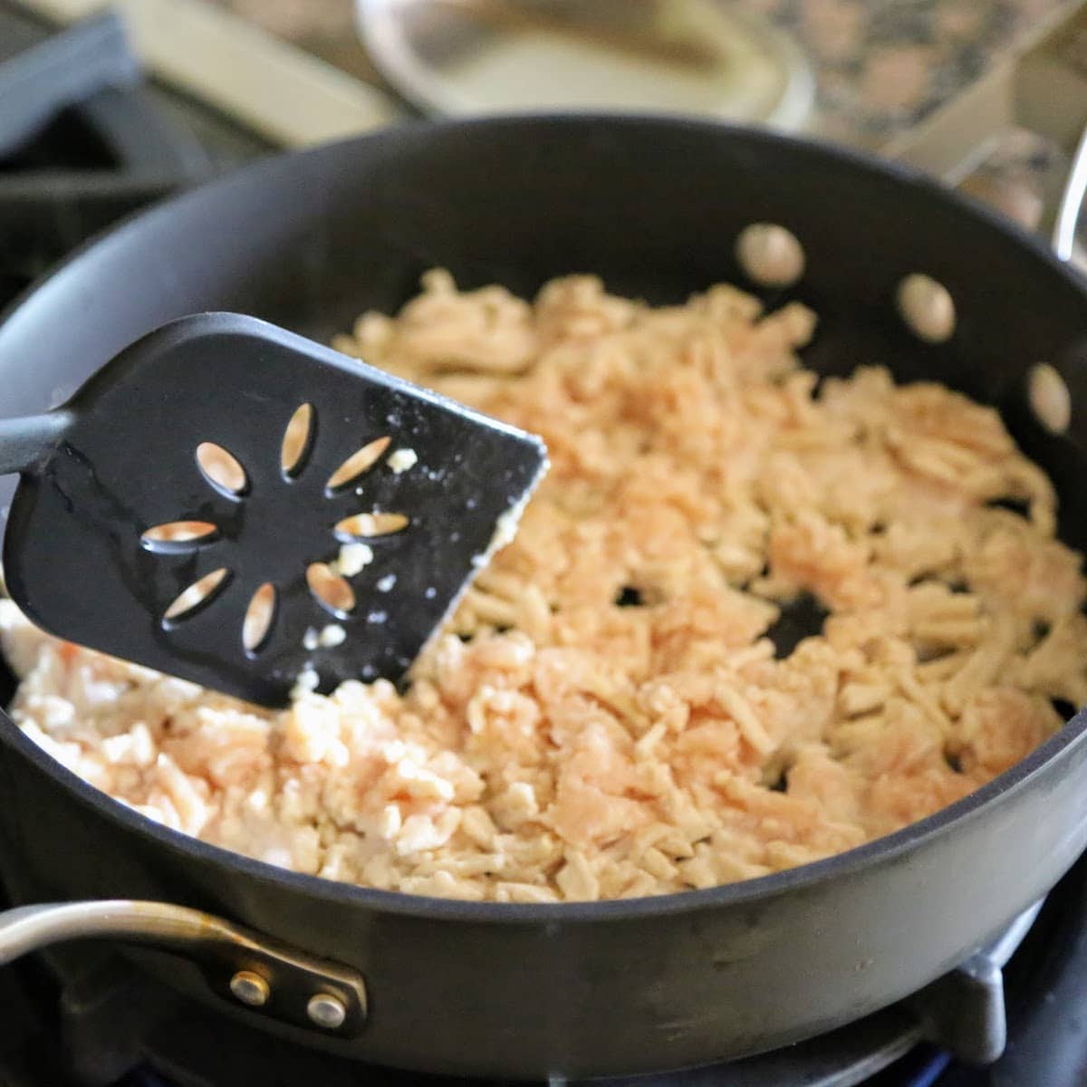 cooking ground chicken in pan