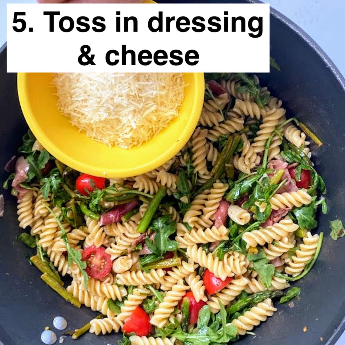 adding cheese to pasta salad 