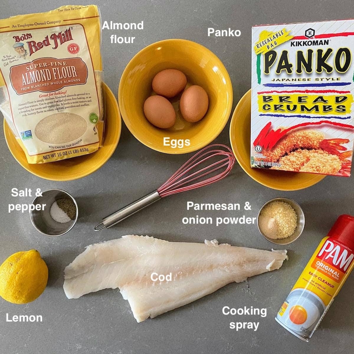 ingredients for baked cod with panko 