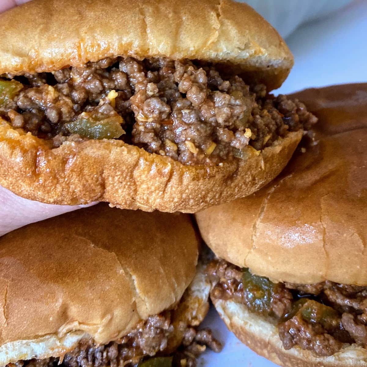 sloppy joes close up on plate