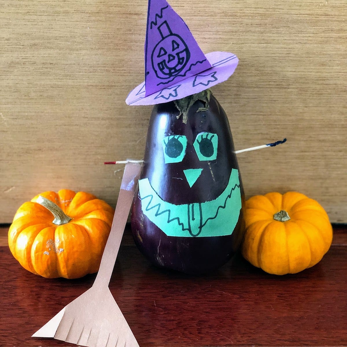 one DIY witch decor craft with eggplant