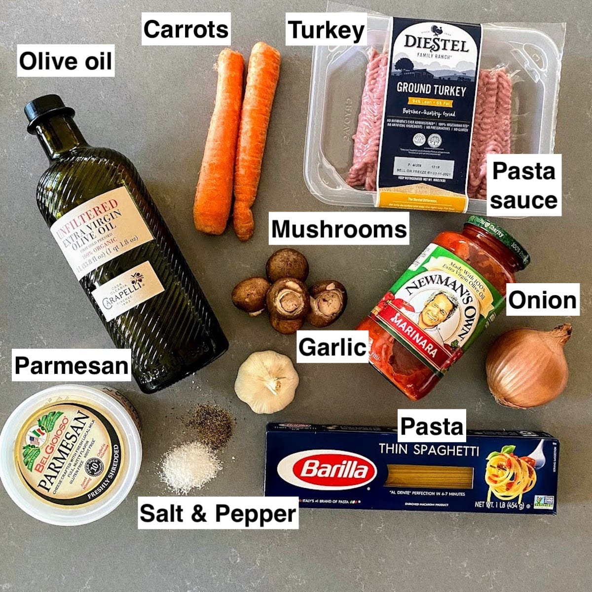 ingredients for ground turkey spaghetti