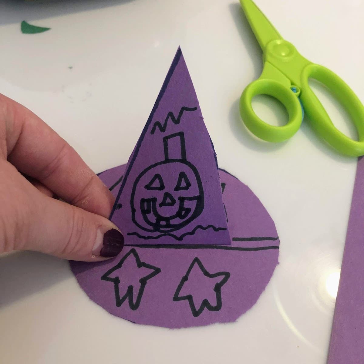 purple paper witch hat