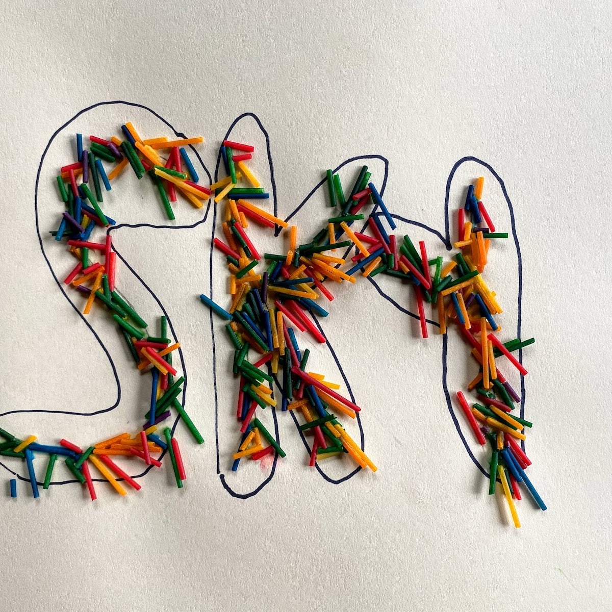 rainbow letters for word Sky
