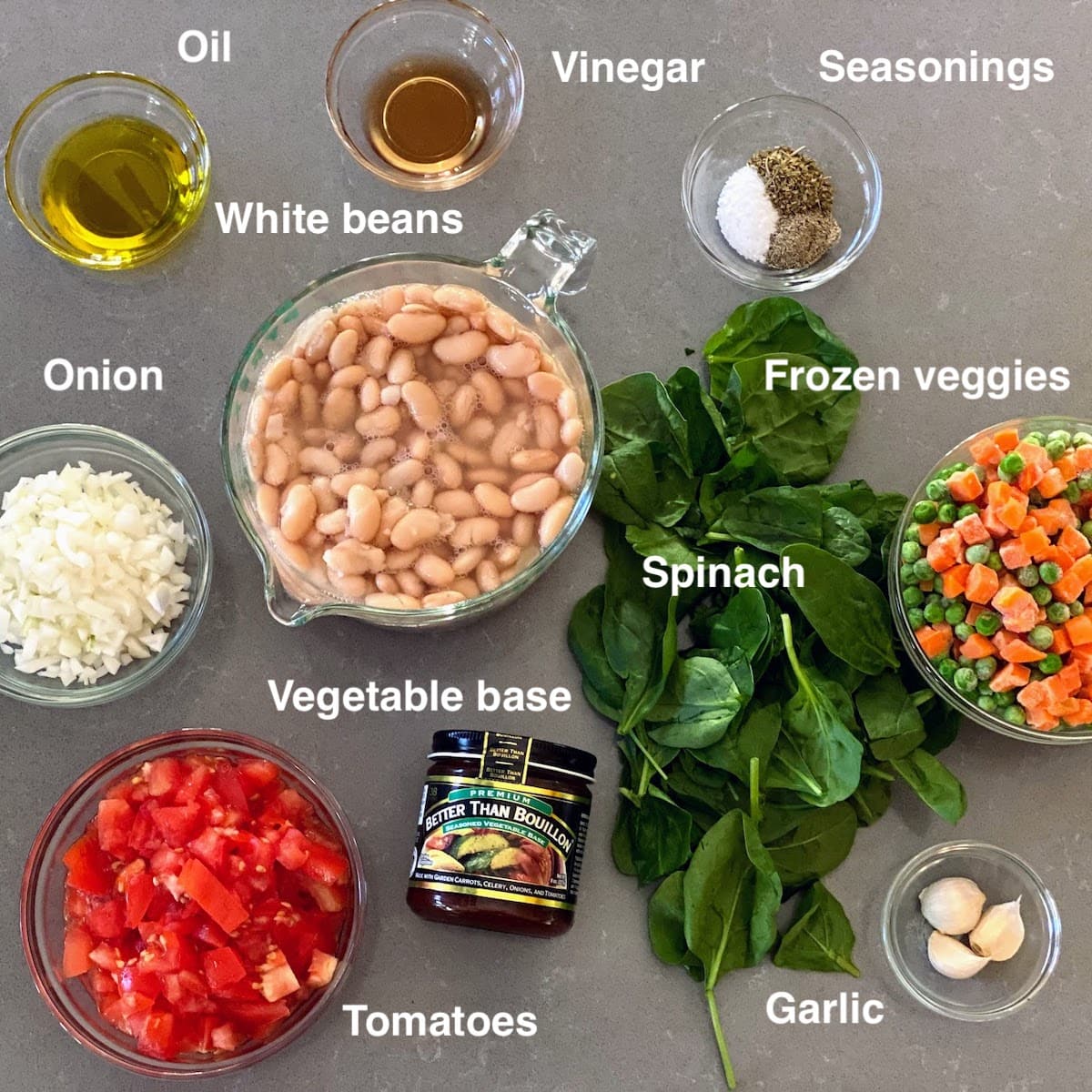 ingredients for cannellini bean soup 