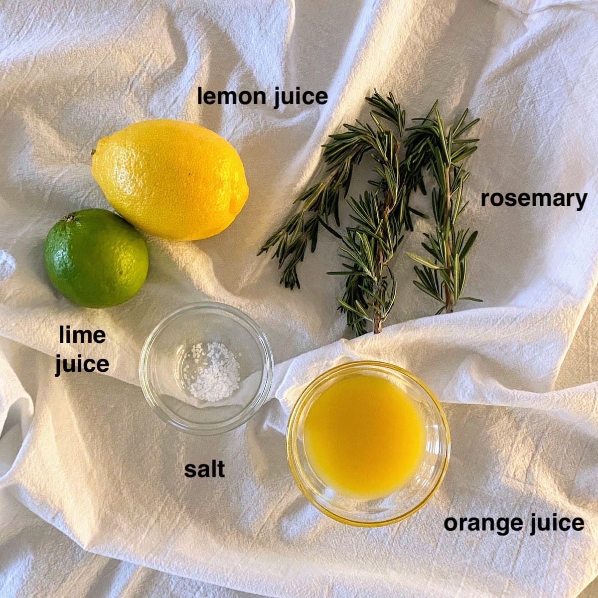 ingredients to make citrus rosemary marinade for chicken