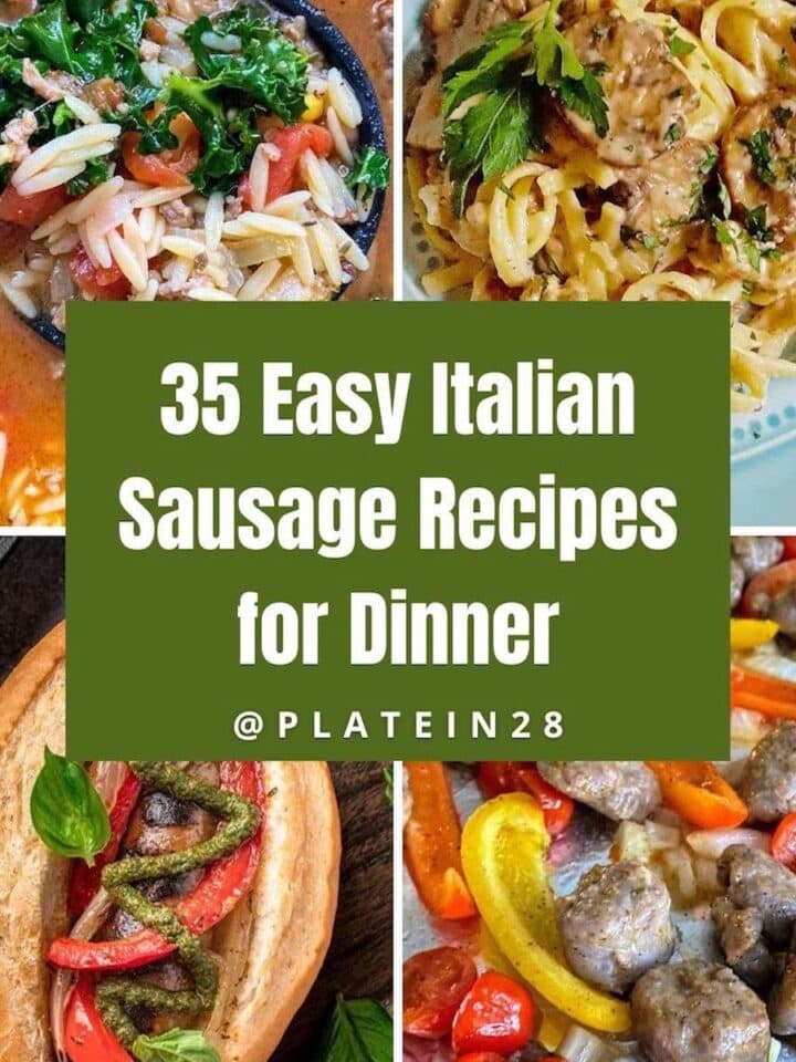 collage of four Italian sausage recipes