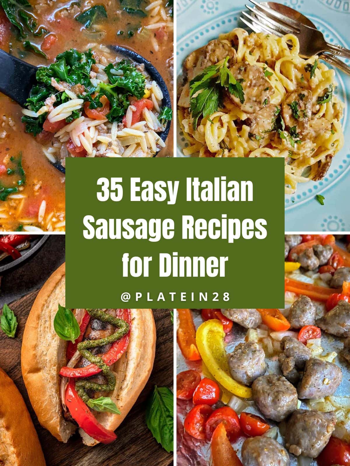 collage of italian sausage recipes 