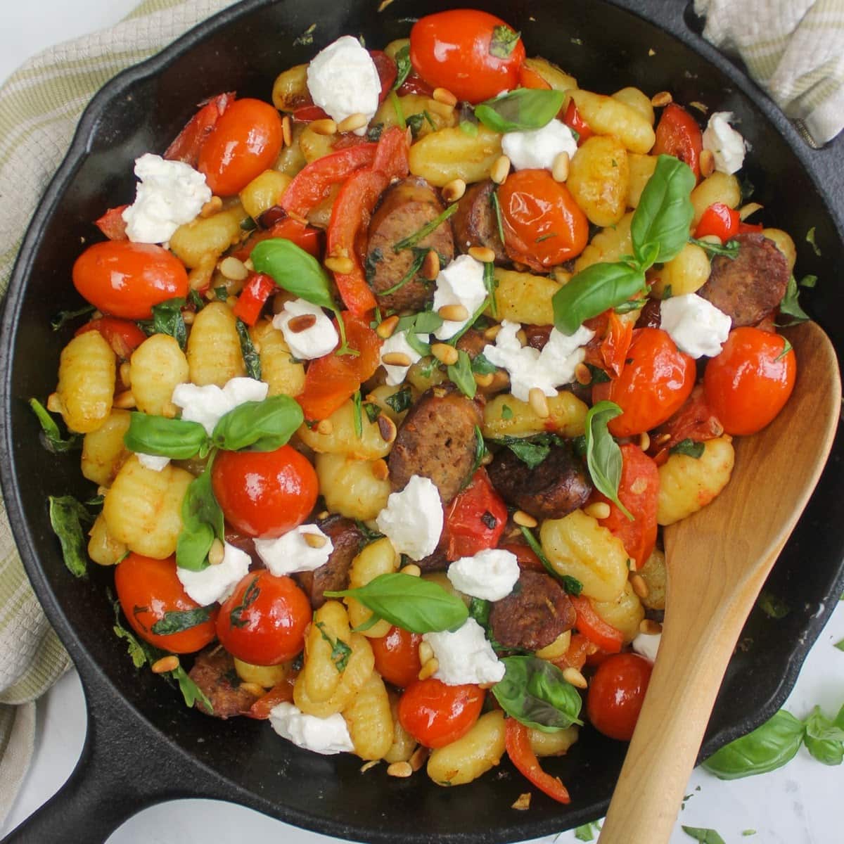 italian sausage gnocchi in pan