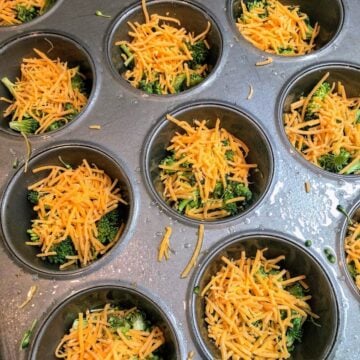cheese added to muffin tins for egg bites 