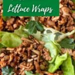 three chicken lettuces wraps on plate