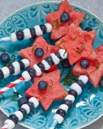 patriotic skewers with star watermelon cutouts